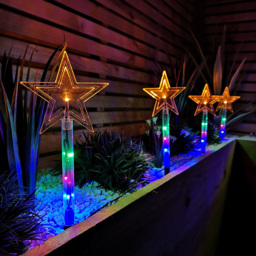 Samuel Alexander Star Multicoloured LED Christmas Path Light 8 Pack - Size: 35 x 12 x 12cm - Wilko - thumbnail 4