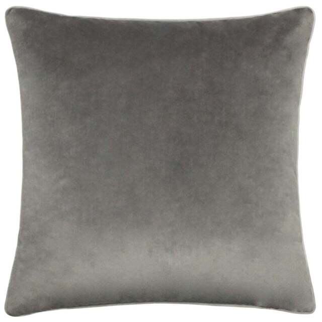 Paoletti Meridian Charcoal Dove Velvet Cushion - Size: 55 x 55 cm - Multi - Wilko - image 1