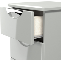Crowndale Camden 5 Drawer Grey Gloss and Dusk Grey Tall Bedside Cabinet Ready Assembled - Grey Gloss & Dusk Grey - Wilko - thumbnail 7