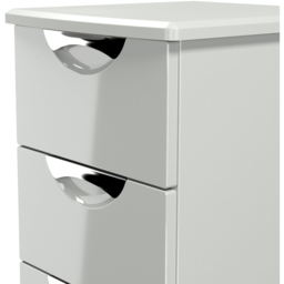 Crowndale Camden 5 Drawer Grey Gloss and Dusk Grey Tall Bedside Cabinet Ready Assembled - Grey Gloss & Dusk Grey - Wilko - thumbnail 6