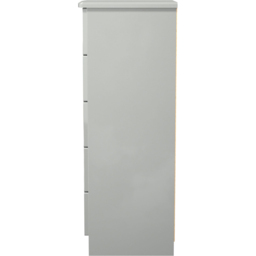 Crowndale Camden 5 Drawer Grey Gloss and Dusk Grey Tall Bedside Cabinet Ready Assembled - Grey Gloss & Dusk Grey - Wilko - thumbnail 4