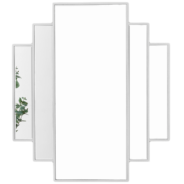 Furniturebox Jazz 1920s Inspired Silver Large Wall Mirror 85.8 x 75.4cm - Size: 86 x 75cm - Wilko - image 1
