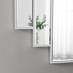 Furniturebox Jazz 1920s Inspired Silver Large Wall Mirror 85.8 x 75.4cm - Size: 86 x 75cm - Wilko - thumbnail 4