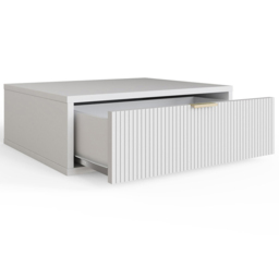 GFW Sienna Single Drawer White Ribbed Wall Mounted Bedside Table Set of 2 - Wilko - thumbnail 6