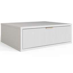 GFW Sienna Single Drawer White Ribbed Wall Mounted Bedside Table Set of 2 - Wilko - thumbnail 5