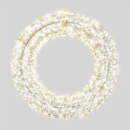 Xmas Haus Warm White LED Metal Wreath 50cm - Black - Wilko - thumbnail 4