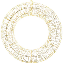 Xmas Haus Warm White LED Metal Wreath 50cm - Black - Wilko