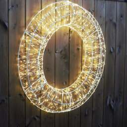 Xmas Haus Warm White LED Metal Wreath 50cm - Black - Wilko - thumbnail 5