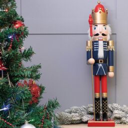 St Helens Blue and Red Christmas Nutcracker with Staff - Size: 9 x 13 x 60cm - Multi - Wilko - thumbnail 4