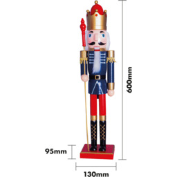 St Helens Blue and Red Christmas Nutcracker with Staff - Size: 9 x 13 x 60cm - Multi - Wilko - thumbnail 6