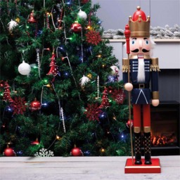 St Helens Blue and Red Christmas Nutcracker with Staff - Size: 9 x 13 x 60cm - Multi - Wilko - thumbnail 3