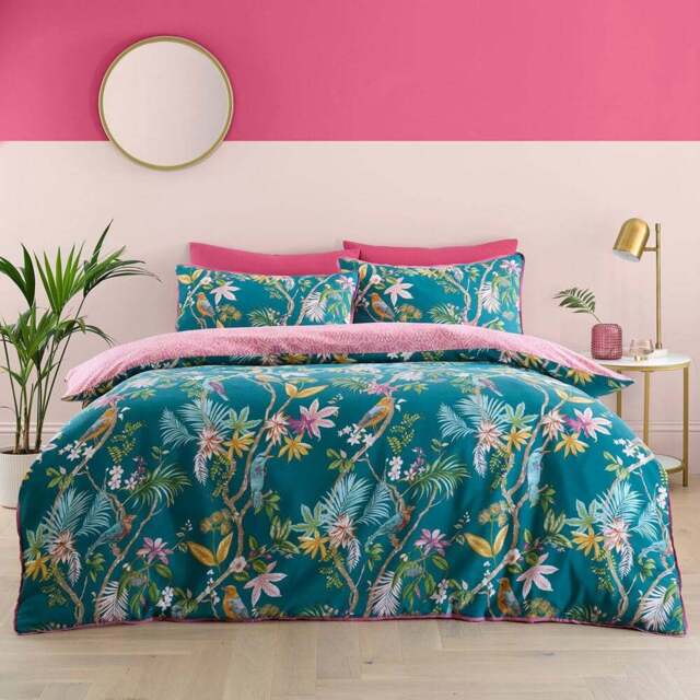 Botanical Birds Duvet Set - Multicolour/Superking - Size: Super King - Wilko - image 1