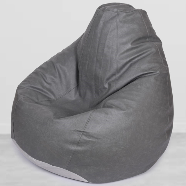 Kaikoo Grey Faux Leather Tear Drop Bean Bag - Wilko - image 1