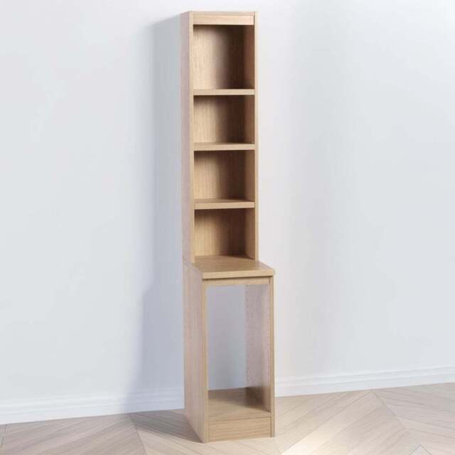 R White Cabinets 4 Shelf Desktop Tower Storage with Hutch Brown - Size: 182.8 x 30 x 54cm - Wilko - image 1
