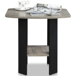 Walplus French Oak Grey and Black Simple Design Side Table - Size: 50.8 x 49.78 x 50.8cm - Wilko - thumbnail 6