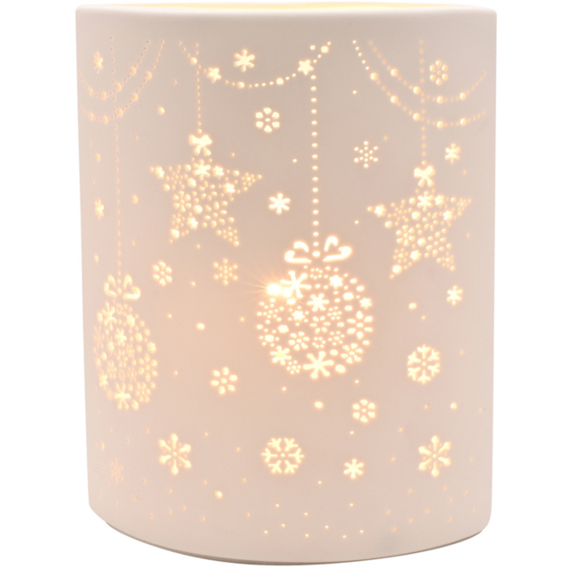 The Seasonal Gift Co. White Porcelain Christmas Lamp - Size: 23 x 18 x 13cm - Wilko - image 1