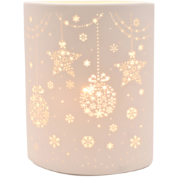 The Seasonal Gift Co. White Porcelain Christmas Lamp - Size: 23 x 18 x 13cm - Wilko