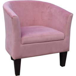 Comfy Living Pink Brushed Velvet Tub Chair - Size: Single - Wilko - thumbnail 3