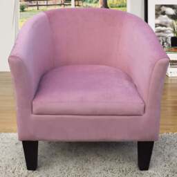 Comfy Living Pink Brushed Velvet Tub Chair - Size: Single - Wilko - thumbnail 1