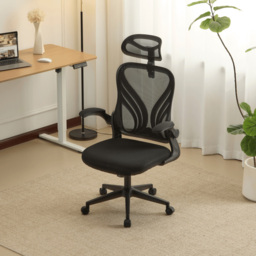 Home Source Ascend Black Mesh Foldable Office Chair with Adjustable Armrest - Size: 125 x 71 x 51cm - Wilko - thumbnail 7