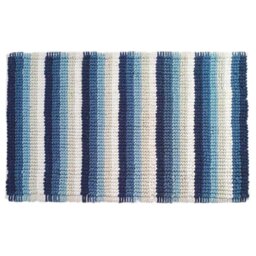 Blue Combo Loop Stripe Bath Mat - Wilko - thumbnail 1