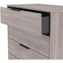 Crowndale Hong Kong 5 Drawer Grey Oak Chest of Drawers Ready Assembled - Wilko - thumbnail 7