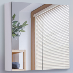 HOMCOM Silver Bathroom Cabinets with Mirror - Size: 60 x 12 x 55cm - Wilko - thumbnail 1