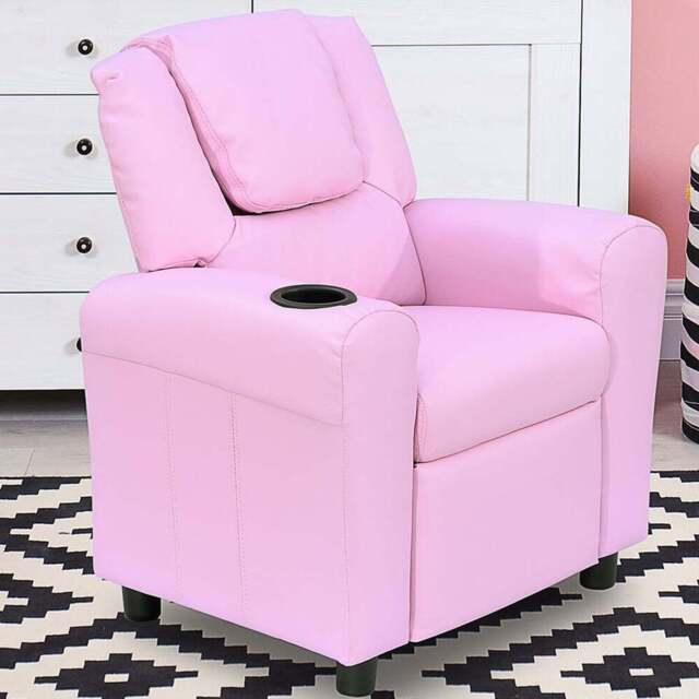 Portland Kids Single Seat Pink Sofa with Cup Holder - Size: 62 x 52 x 69cm - Wilko - image 1
