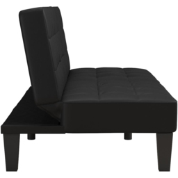 Dorel Adalynn Black Faux Leather Convertible Futon - Size: Single - Wilko - thumbnail 5