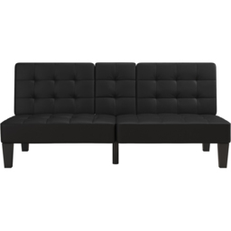 Dorel Adalynn Black Faux Leather Convertible Futon - Size: Single - Wilko - thumbnail 4