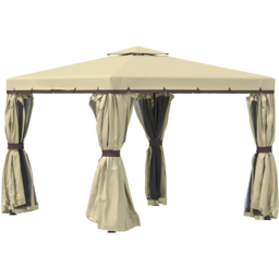 Outsunny 3.3 x 3.3m 2-Tier Beige Gazebo Shelter Tent - Size: 275 x 296 x 296cm - Cream - Wilko - thumbnail 3