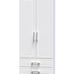 Crowndale Kent Ready Assembled 2 Door 2 Drawer White Ash and Modern Oak Wardrobe - Size: 2 Door, 2 Drawer - Wilko - thumbnail 3