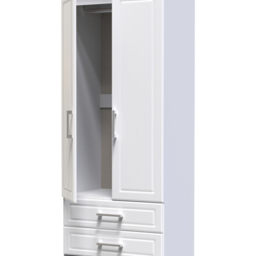 Crowndale Kent Ready Assembled 2 Door 2 Drawer White Ash and Modern Oak Wardrobe - Size: 2 Door, 2 Drawer - Wilko - thumbnail 7