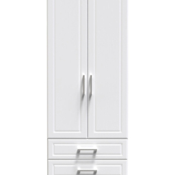 Crowndale Kent Ready Assembled 2 Door 2 Drawer White Ash and Modern Oak Wardrobe - Size: 2 Door, 2 Drawer - Wilko - thumbnail 4