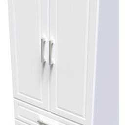 Crowndale Kent Ready Assembled 2 Door 2 Drawer White Ash and Modern Oak Wardrobe - Size: 2 Door, 2 Drawer - Wilko - thumbnail 6