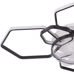 Living and Home Geometrical LED Ceiling Fan Light 40 inch - Size: 18 x 103 x 103cm - Black - Wilko - thumbnail 4