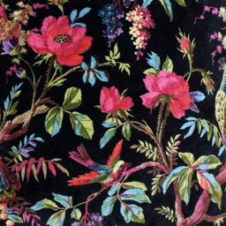 Paoletti Paradise Black Velvet Cushion - Size: 50 x 50 cm - Wilko - thumbnail 4