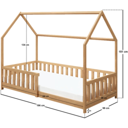 Flair Explorer Single Pine Playhouse Bed Frame with Rails - Brown - Wilko - thumbnail 7