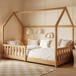 Flair Explorer Single Pine Playhouse Bed Frame with Rails - Brown - Wilko