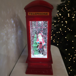 Samuel Alexander Telephone Box Santa Scene Water Spinner Christmas Decoration 26.5cm - Size: 26 x 20 x 20cm - Red - Wilko - thumbnail 5