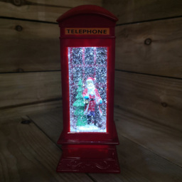 Samuel Alexander Telephone Box Santa Scene Water Spinner Christmas Decoration 26.5cm - Size: 26 x 20 x 20cm - Red - Wilko - thumbnail 6
