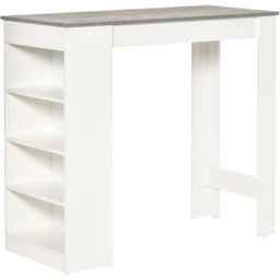 Portland 2 Seater Dining Table Grey with 4 Tier Storage Shelf - Size: 115 x 50 x 102.7cm - Wilko - thumbnail 3