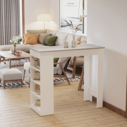 Portland 2 Seater Dining Table Grey with 4 Tier Storage Shelf - Size: 115 x 50 x 102.7cm - Wilko - thumbnail 6