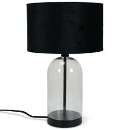 ValueLights Jessy Black Velvet Shade Glass LED Table Lamp - Size: 45 x 25 x 25cm - Wilko