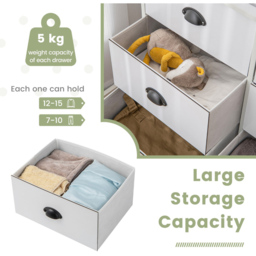 Costway 6 Drawer Rustic White Chest of Drawers - Wilko - thumbnail 6