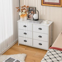 Costway 6 Drawer Rustic White Chest of Drawers - Wilko - thumbnail 4