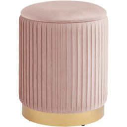 GFW Esme Blush Pink Pleated Storage Stool - Size: 45 x 38 x 38cm - Wilko - thumbnail 3