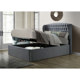 Warwick King Size Grey Velvet Ottoman Bed - Bedmaster - Wilko - thumbnail 4