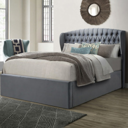 Warwick King Size Grey Velvet Ottoman Bed - Bedmaster - Wilko - thumbnail 1