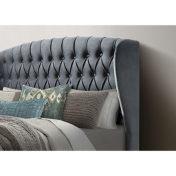Warwick King Size Grey Velvet Ottoman Bed - Bedmaster - Wilko - thumbnail 3